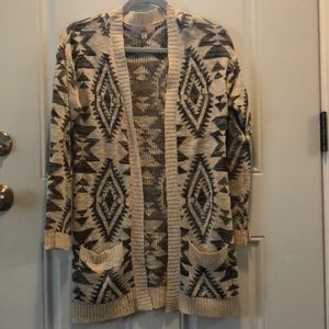Tan patterned cardigan